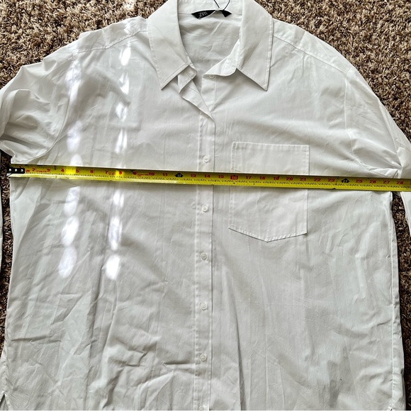 Zara Oversized White Collared Shirt - Picture 6 of 12